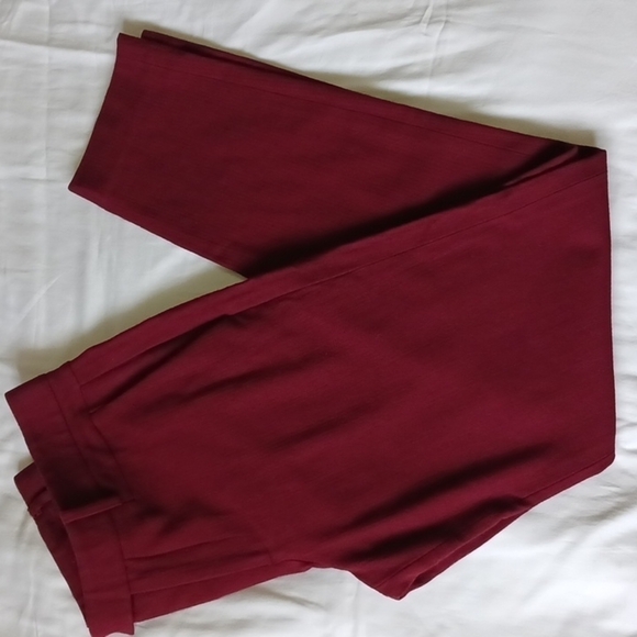HELMUT Lang Pixel Suiting Wool Woven Skinny Pants, Wine Burgundy, Size 4 - Picture 11 of 11
